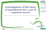 Investigation of the laws of equilibrium for a set of coplanar forces