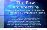 The Raw Architecture Signal Processing on a Scalable Composable Computation Fabric