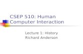 CSEP 510: Human Computer Interaction