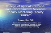 College of Agriculture Food, and Environmental Sciences Faculty Mentoring Faculty Program