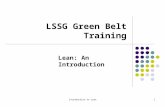 LSSG Green Belt Training