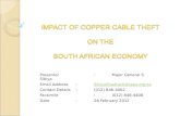 IMPACT OF COPPER CABLE THEFT  ON THE  SOUTH AFRICAN ECONOMY