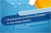Introduction to Communication  in the Organization
