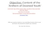 Objective:  Content of the ‘Anthem of Doomed Youth’