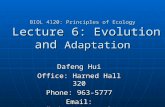 BIOL 4120: Principles of Ecology  Lecture 6: Evolution and  Adaptation