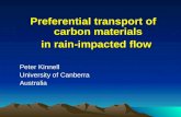 Preferential transport of  carbon materials  in rain-impacted flow Peter Kinnell