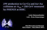 J/  production in Cu+Cu and Au+Au collisions at  √s NN  = 200 GeV measured by PHENIX at RHIC