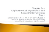 Chapter 8-x Applications of Exponential and Logarithmic Functions Day 1