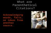 What are  Parenthetical  Citations?