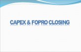 Capex  &  Fopro  closing