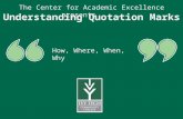 The Center for Academic Excellence presents . . .
