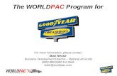 The WORLD PAC Program for For more information, please contact Bob Hesse