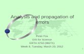 Analysis and propagation of errors