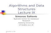 Algorithms and Data Structures Lecture IX