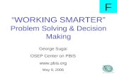 “WORKING SMARTER” Problem Solving & Decision Making
