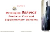 CHAPTER 4 Developing S ERVICE  Products: Core and Supplementary Elements