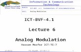 ICT–BVF–4.1   Lecture 6 Analog Modulation