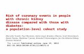 Risk of coronary events in people with chronic kidney disease compared with those with diabetes: