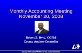 Monthly Accounting Meeting November 20, 2008