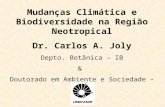 Mudanças Climática e Biodiversidade na Região Neotropical Dr. Carlos A. Joly Depto. Botânica – IB