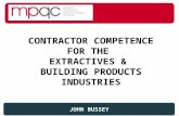 CONTRACTOR COMPETENCE FOR THE  EXTRACTIVES &  BUILDING PRODUCTS INDUSTRIES