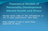 Theoretical Models of Personality Development Mental Health and Illness