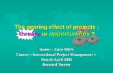 The gearing effect of projects :  threats  or  opportunities  ?