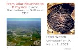 From Solar Neutrinos to B Physics : Flavor Oscillations at SNO and CDF