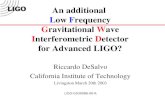 Riccardo DeSalvo California Institute of Technology Livingston March 20th 2003 LIGO-G030086-00-R