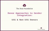 Donor Approaches to Gender Integration: USG & Non-USG Donors