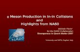 f  Meson Production in In-In Collisions and  Highlights from NA60
