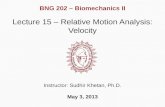 Lecture  15  – Relative Motion Analysis: Velocity