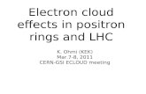 Electron cloud effects in positron rings and LHC
