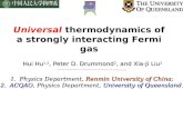 Universal  thermodynamics of a strongly interacting Fermi gas