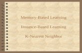 Memory-Based Learning Instance-Based Learning K-Nearest Neighbor