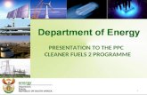 PRESENTATION TO THE PPC   CLEANER FUELS 2 PROGRAMME