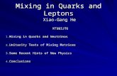 Mixing in Quarks and Leptons