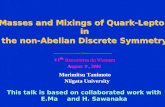 Masses and Mixings of Quark-Lepton in  the non-Abelian Discrete Symmetry