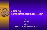 Strong Authentication Plan