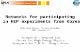 Networks for participating  in HEP experiments from Korea