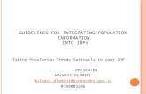 GUIDELINES FOR INTEGRATING POPULATION INFORMATION  INTO IDPs