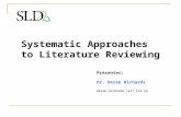 Systematic Approaches to Literature Reviewing