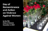 Day of  Remembrance  and Action  on Violence  Against Women