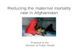 Reducing the maternal mortality rate in Afghanistan