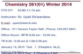 Chemistry 281(01) Winter 2014