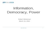 Information, Democracy, Power
