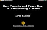 Spin Transfer and Power Flow  at Subwavelength Scales