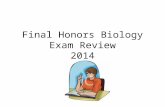 Final Honors Biology Exam Review 2014