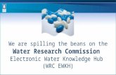 We are spilling the beans on the Water Research Commission  Electronic Water Knowledge Hub