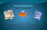 Personal  Narratives Why do we write?